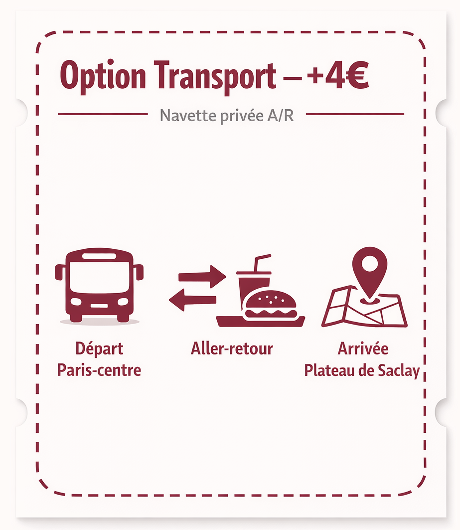 Option Transport – 4 euros pour la navette aller-retour vers les Olympiades MIAGE IDF
